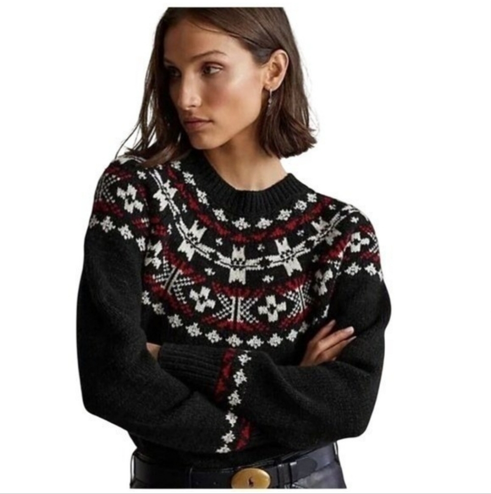 Polo Ralph Lauren Wool And Alpaca Fairisle Sweater Size Large - Picture 2 of 8
